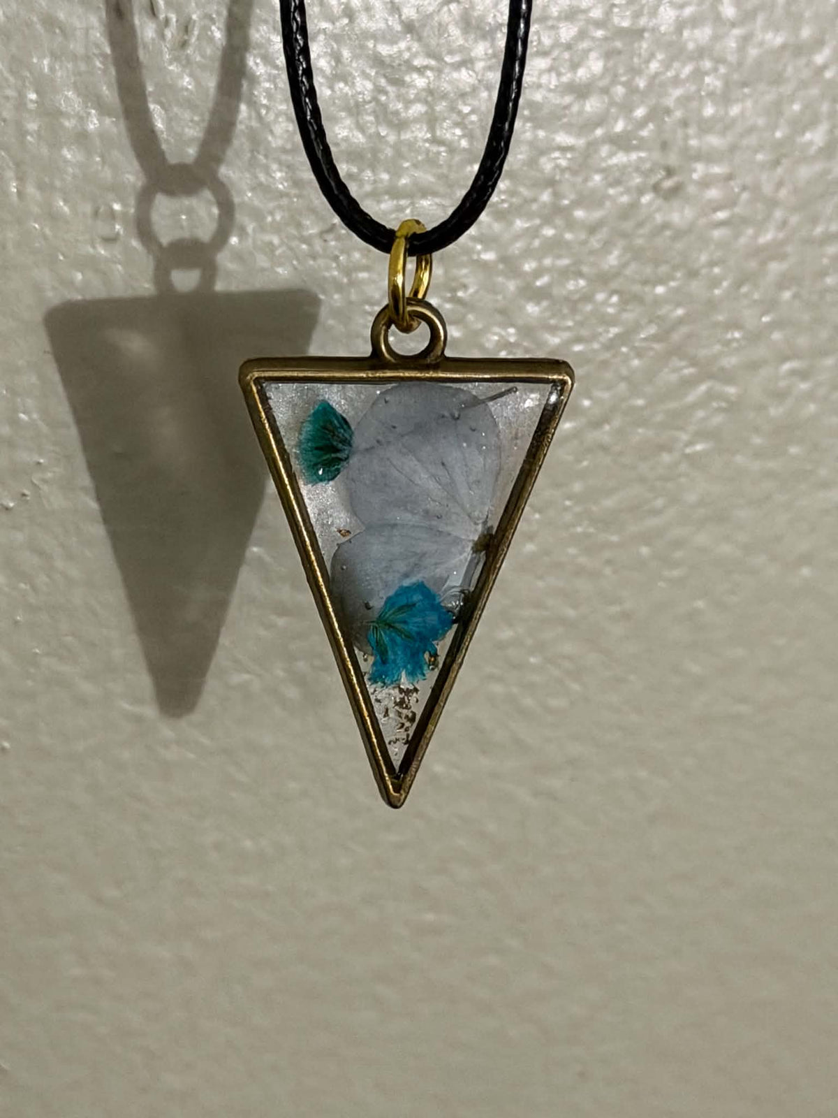 Gypsophila Triangle Pendant Necklace