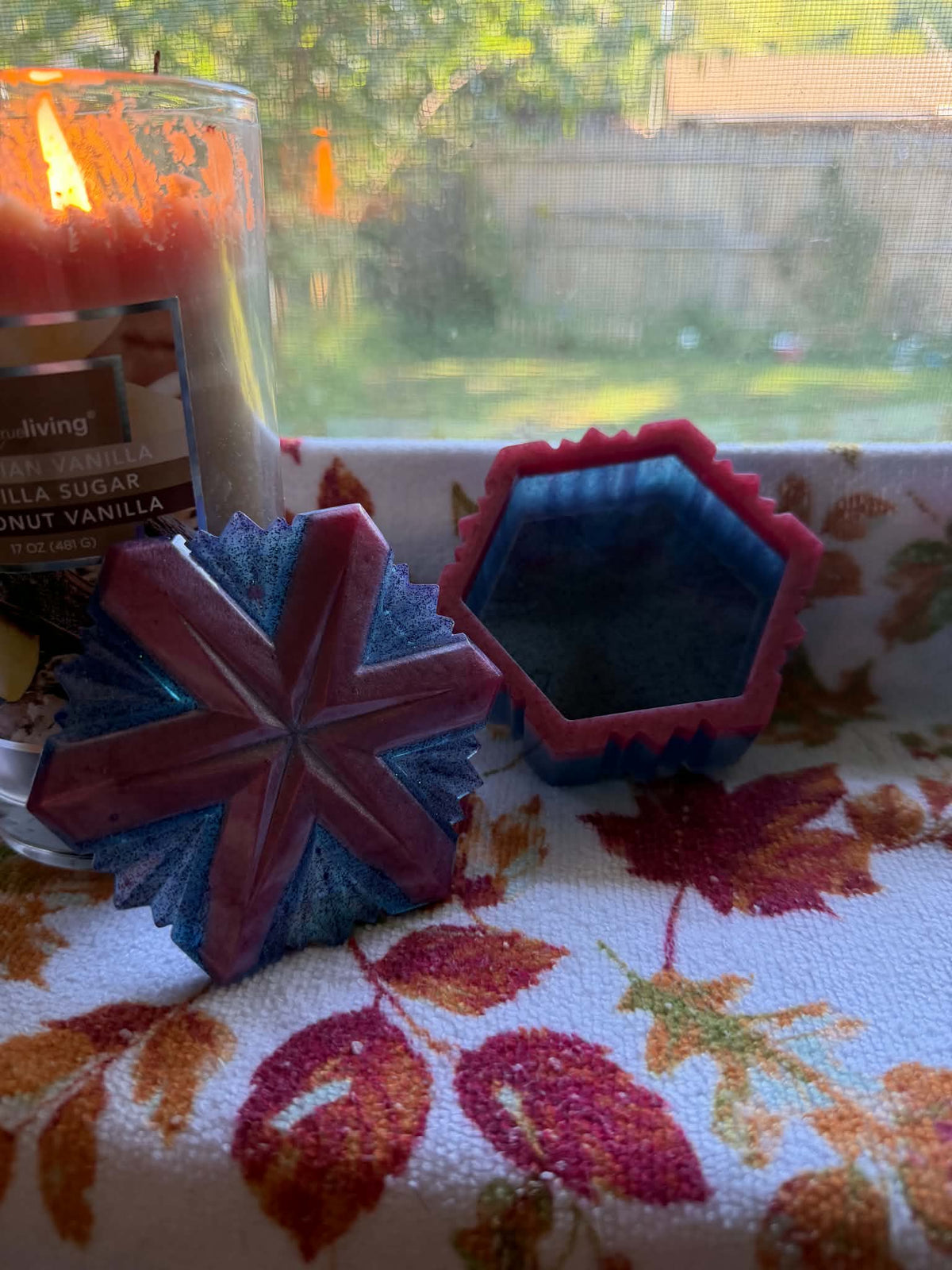 Pink & Purple Snowflake Resin Jewelry Box