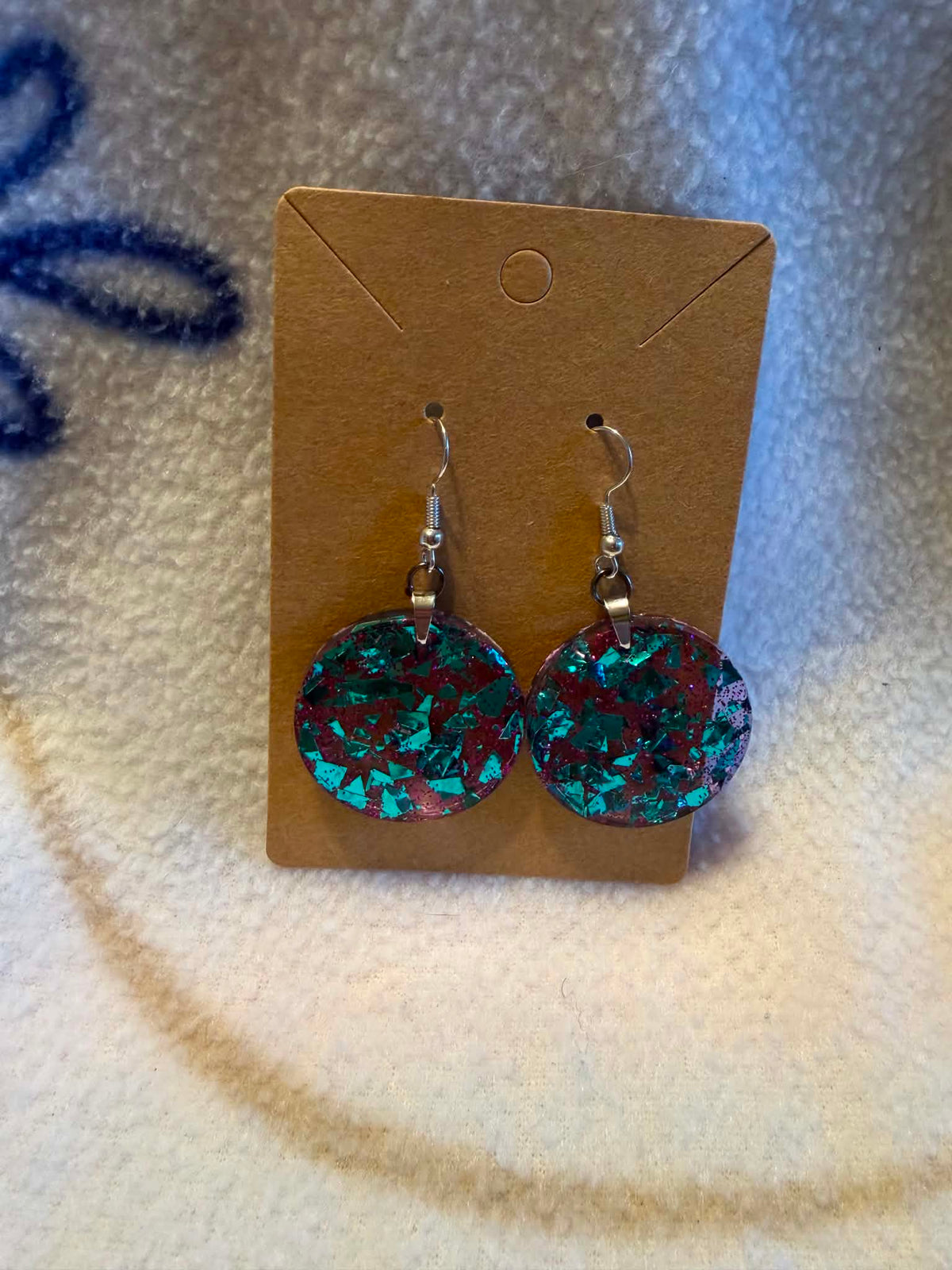 Teal & Pink Mosaic Resin Jewelry Set
