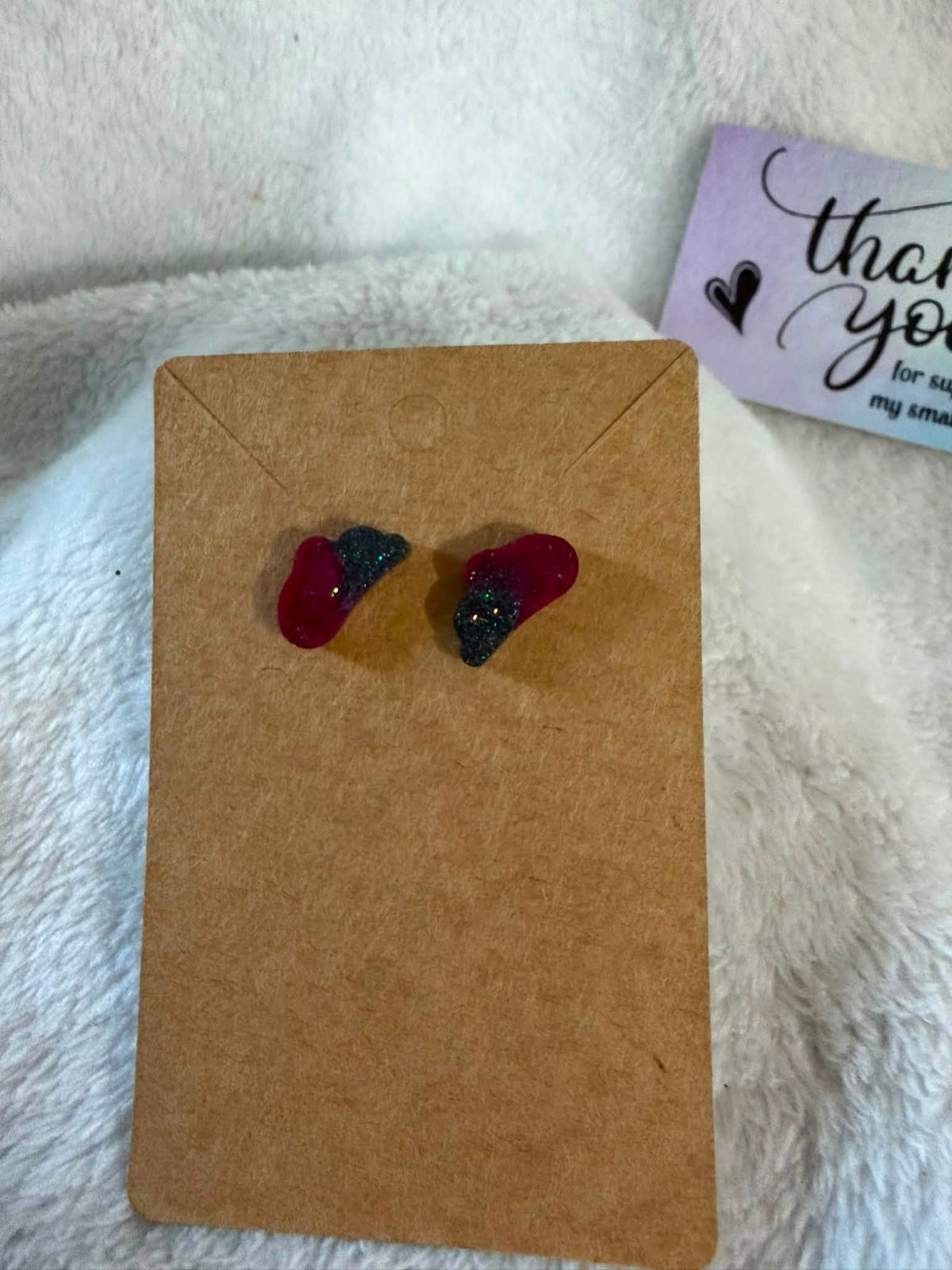 Black & Burgundy Angel Wing Earrings