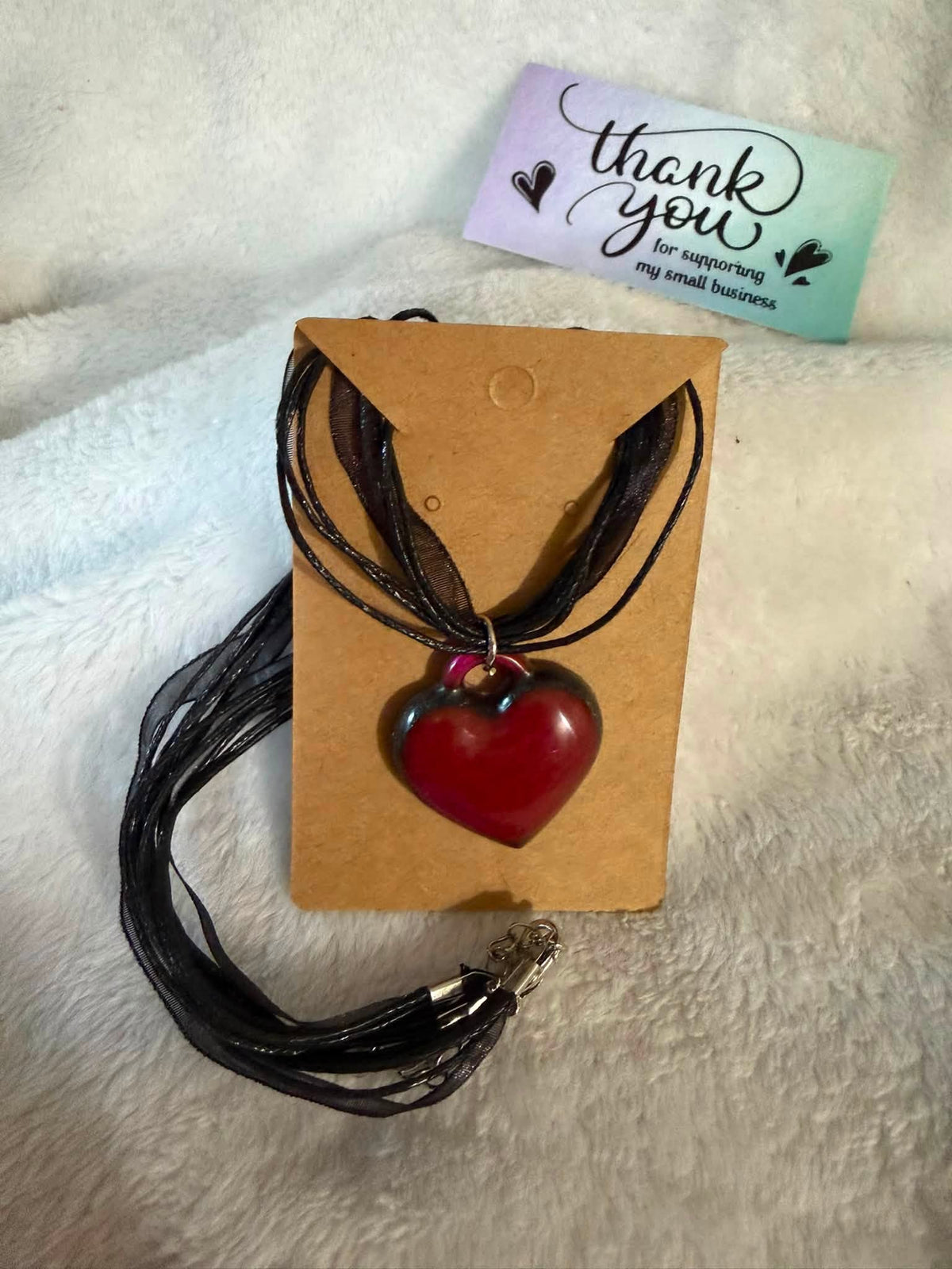 ✨Whimsigoth Heart Ribbon Necklace✨