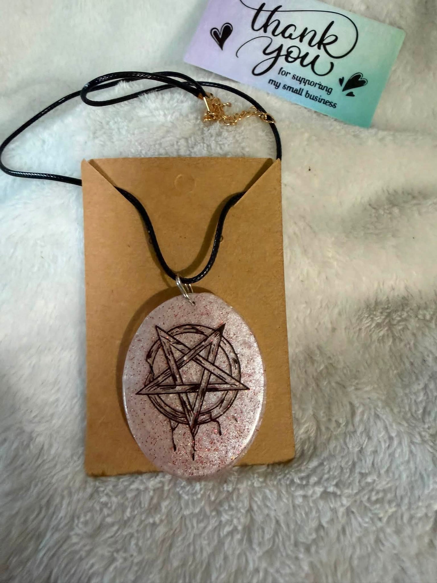 Witchy Pentagram Rose Gold Pendant Necklace