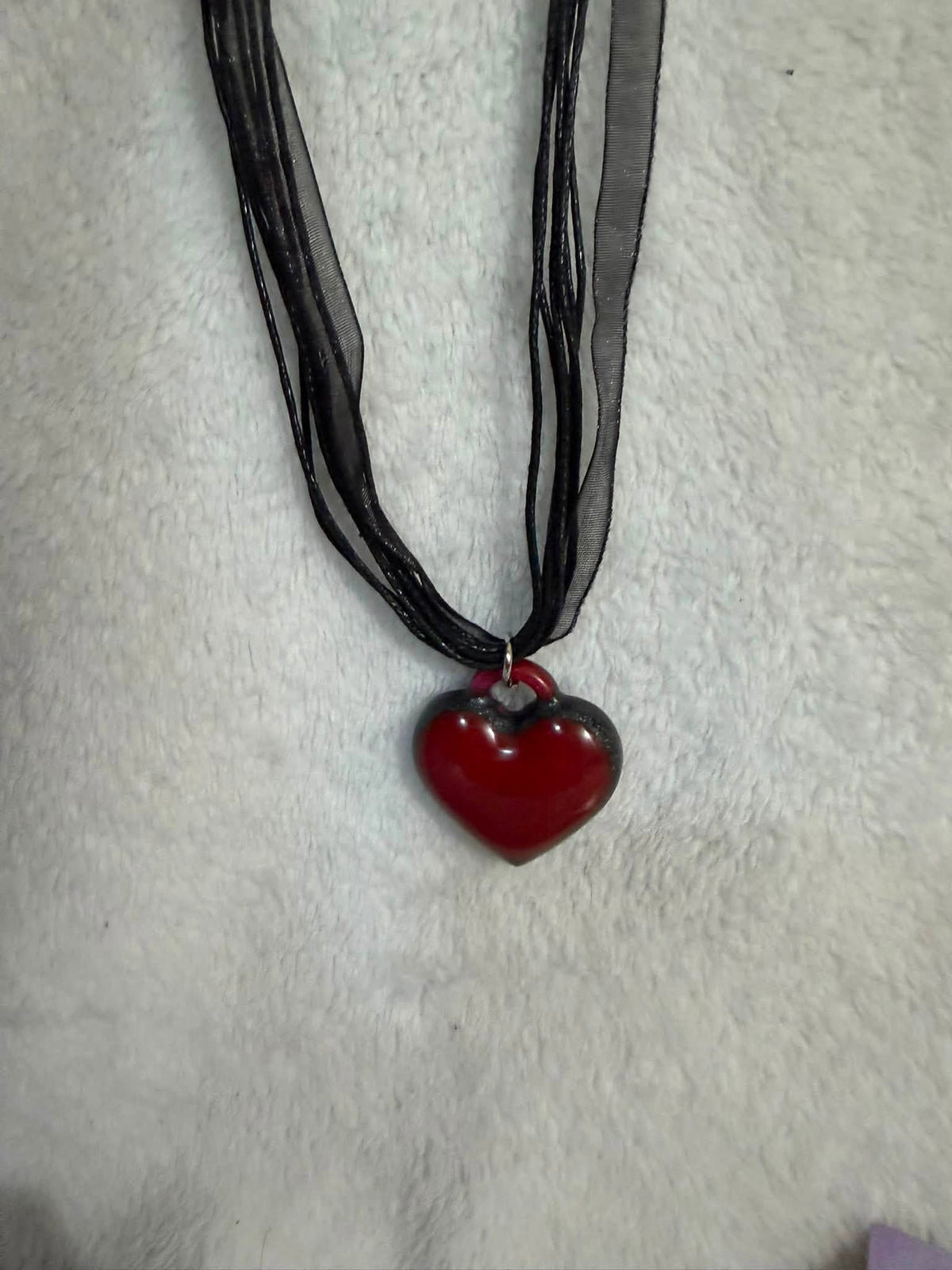✨Whimsigoth Heart Ribbon Necklace✨