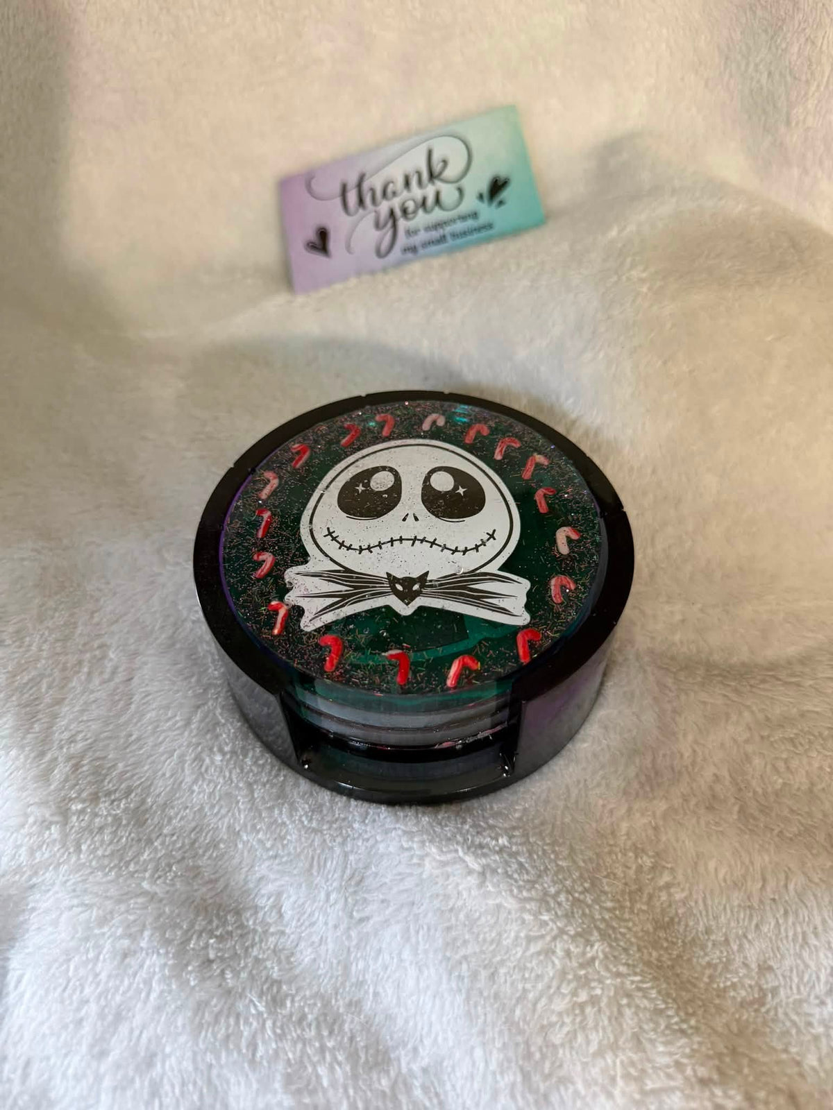 Nightmare Before Christmas 5-Piece Coaster Set with Holder