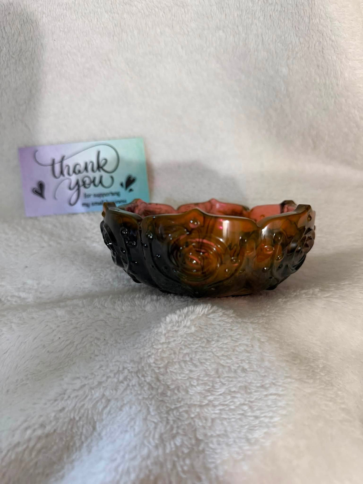 Halloween Rose Lotus Resin Trinket Bowl