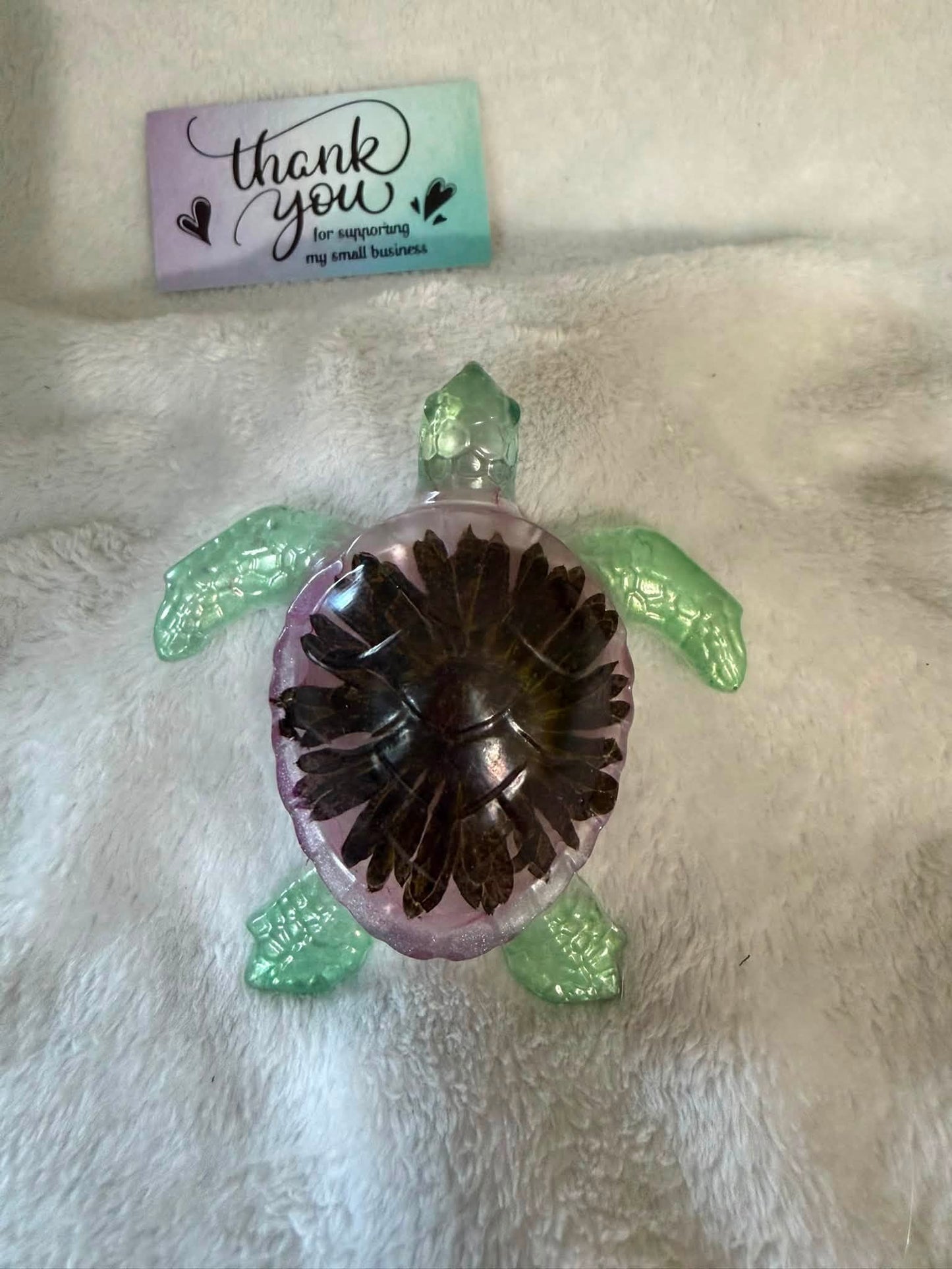 Sea Turtle figurine with a Black-Eyed Susan