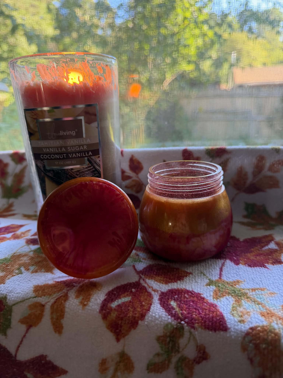 Rusted Orange Pudding Trinket Jar with Lid