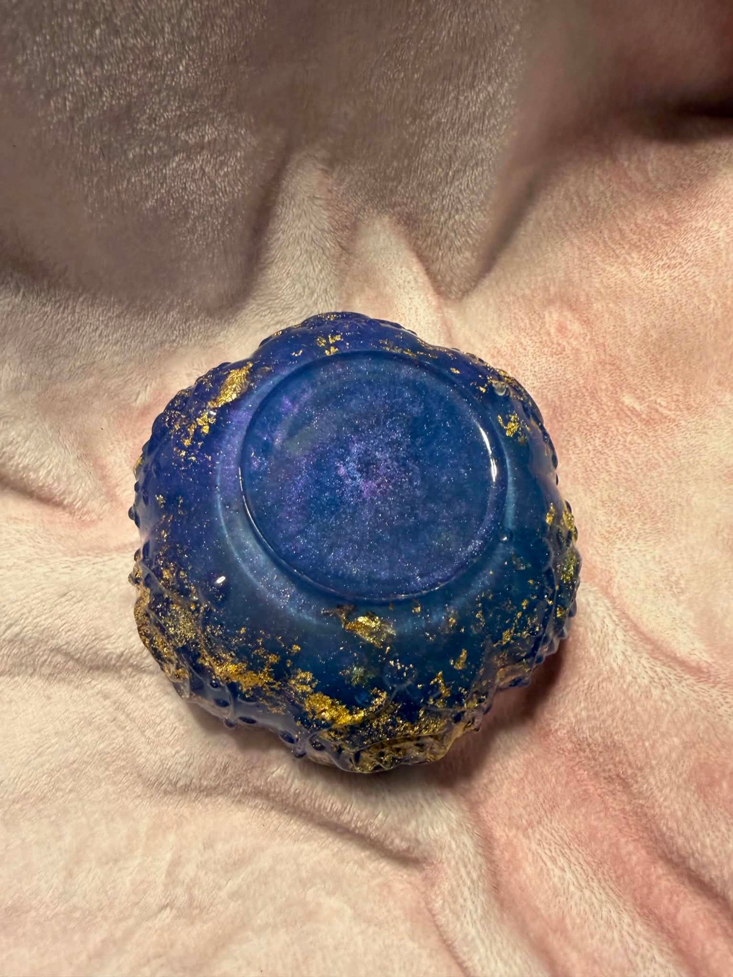 Blue & Gold Foil Resin Trinket Bowl