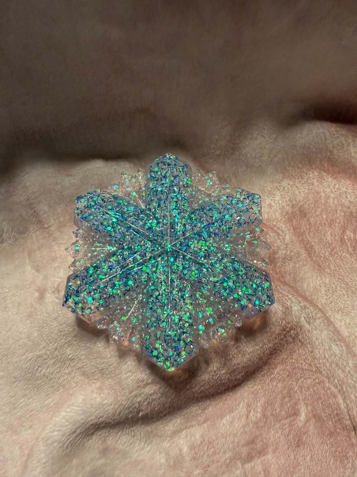 Turquoise & Blue Snowflake Resin Jewelry Box