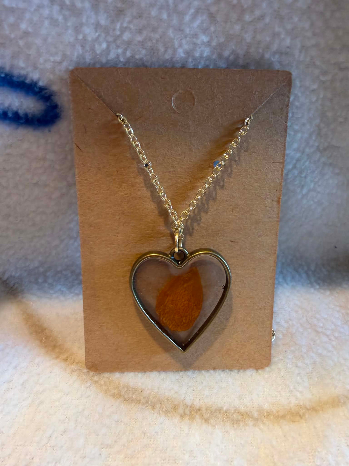 Vintage Gold-Tone Autumn Maple Leaf Heart Necklace