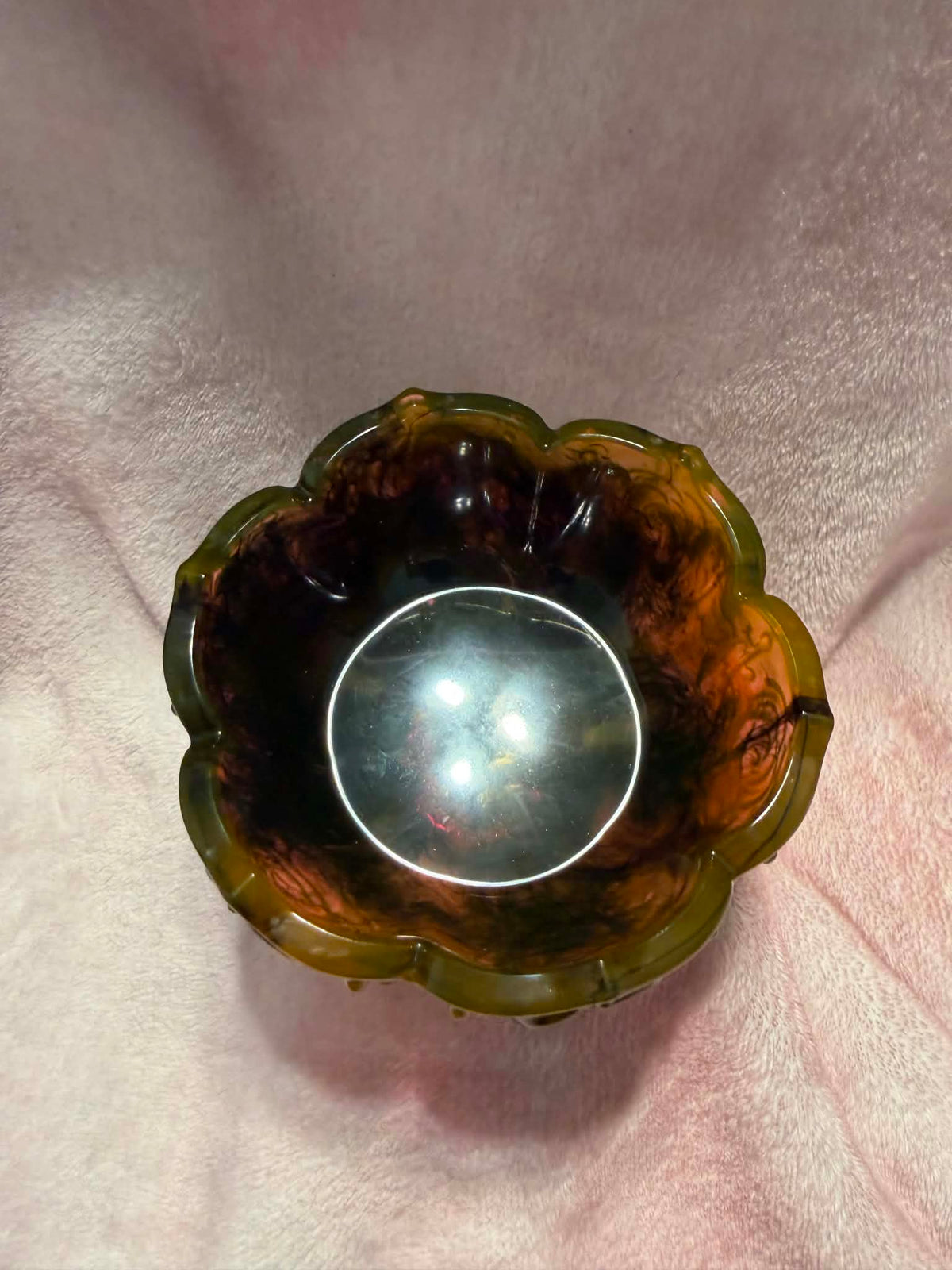 Halloween Rose Lotus Resin Trinket Bowl