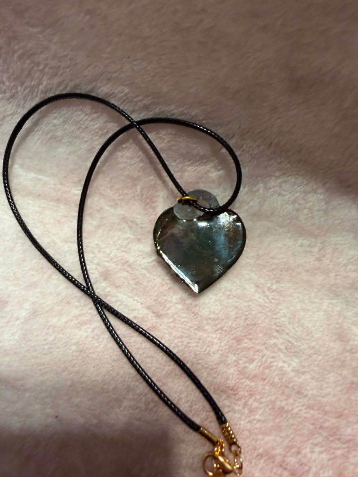 Preserved Ginkgo Leaf Heart Pendant Necklace
