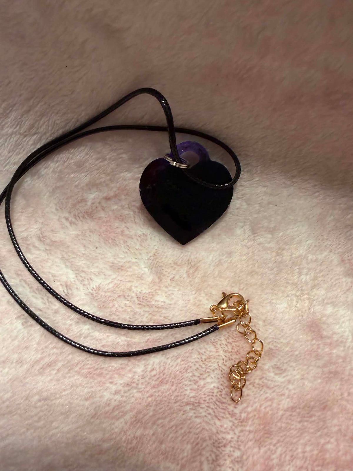 Gothic Black Heart Glitter Necklace