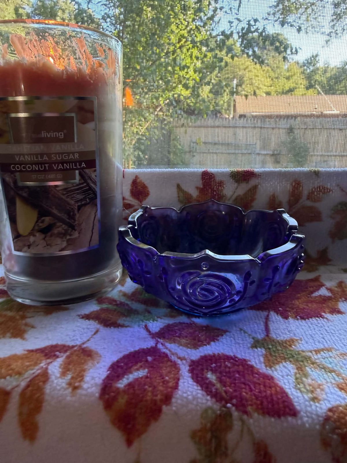 Purple & Blue Rose Lotus Trinket Bowl