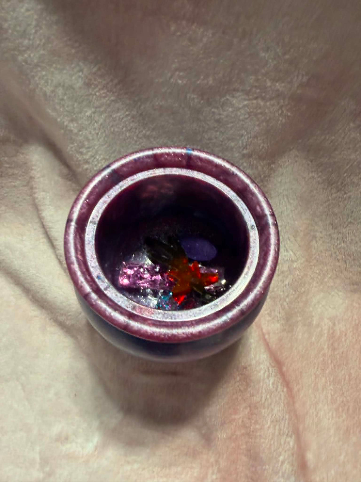 Galaxy Blue & Pink Cauldron Trinket Jar with Lid