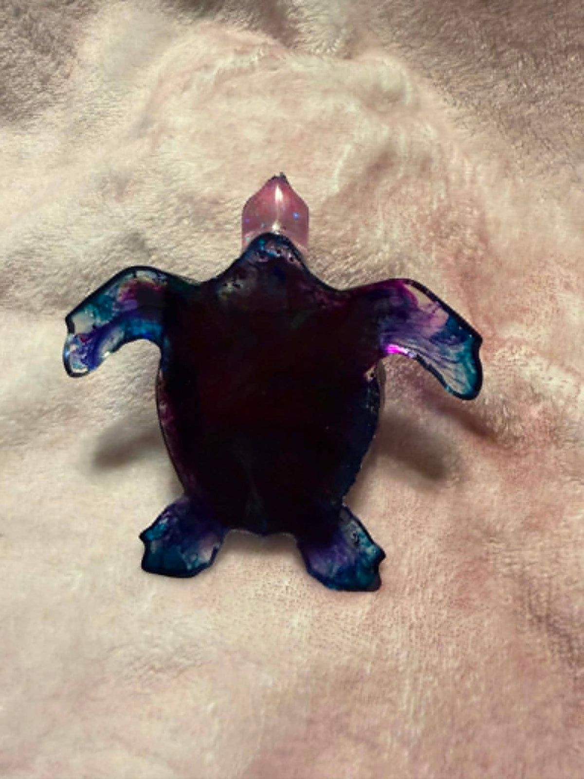 Sea Turtle Resin Figurine with Butterfly
