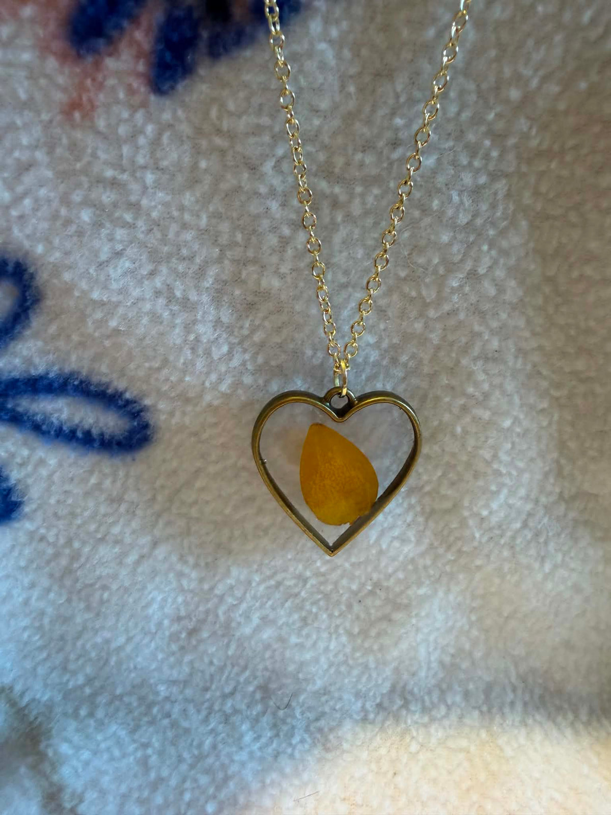 Vintage Gold-Tone Autumn Maple Leaf Heart Necklace