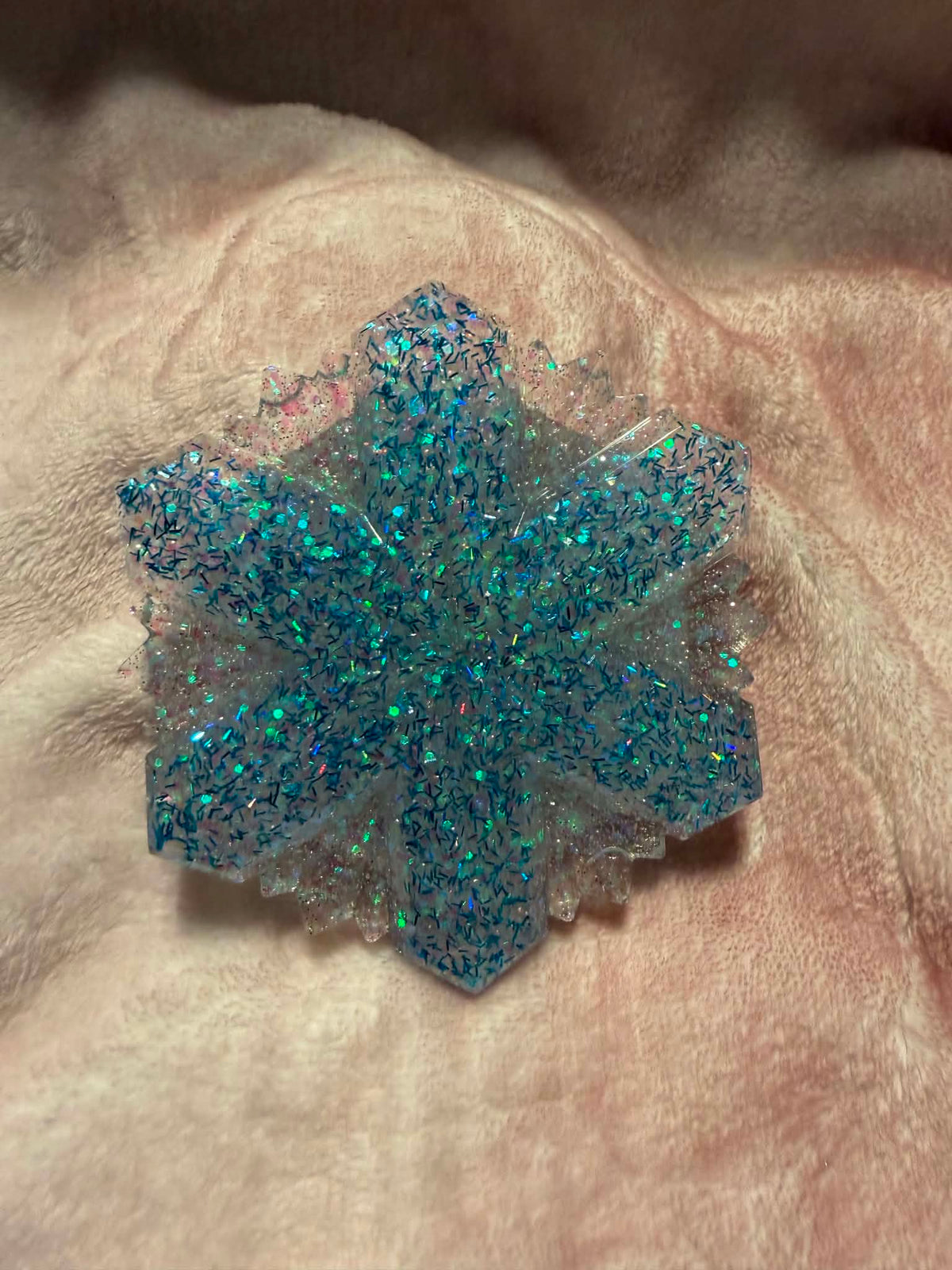 Turquoise & Blue Snowflake Resin Jewelry Box