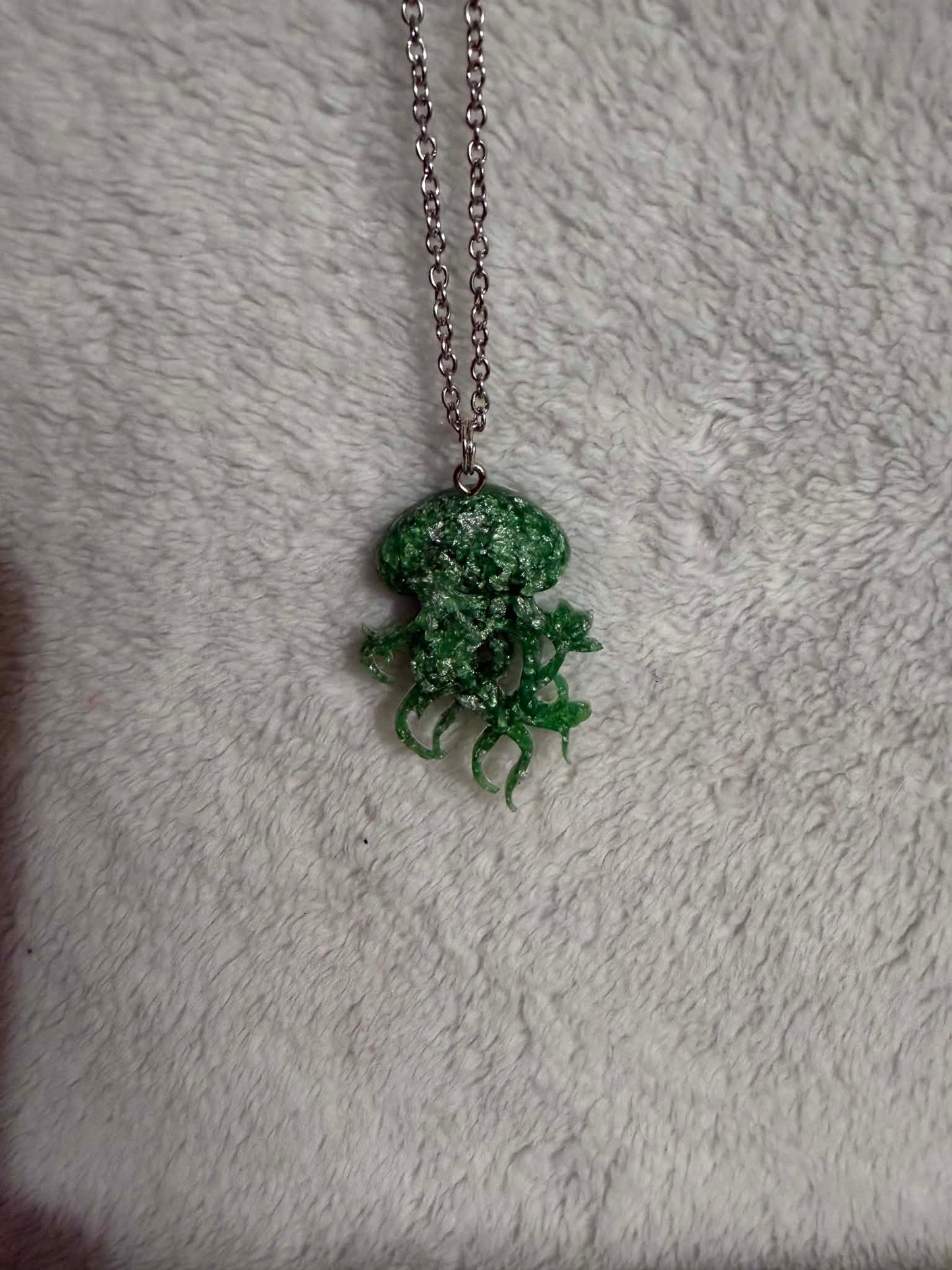 Ocean Shimmer Jellyfish Resin Necklace