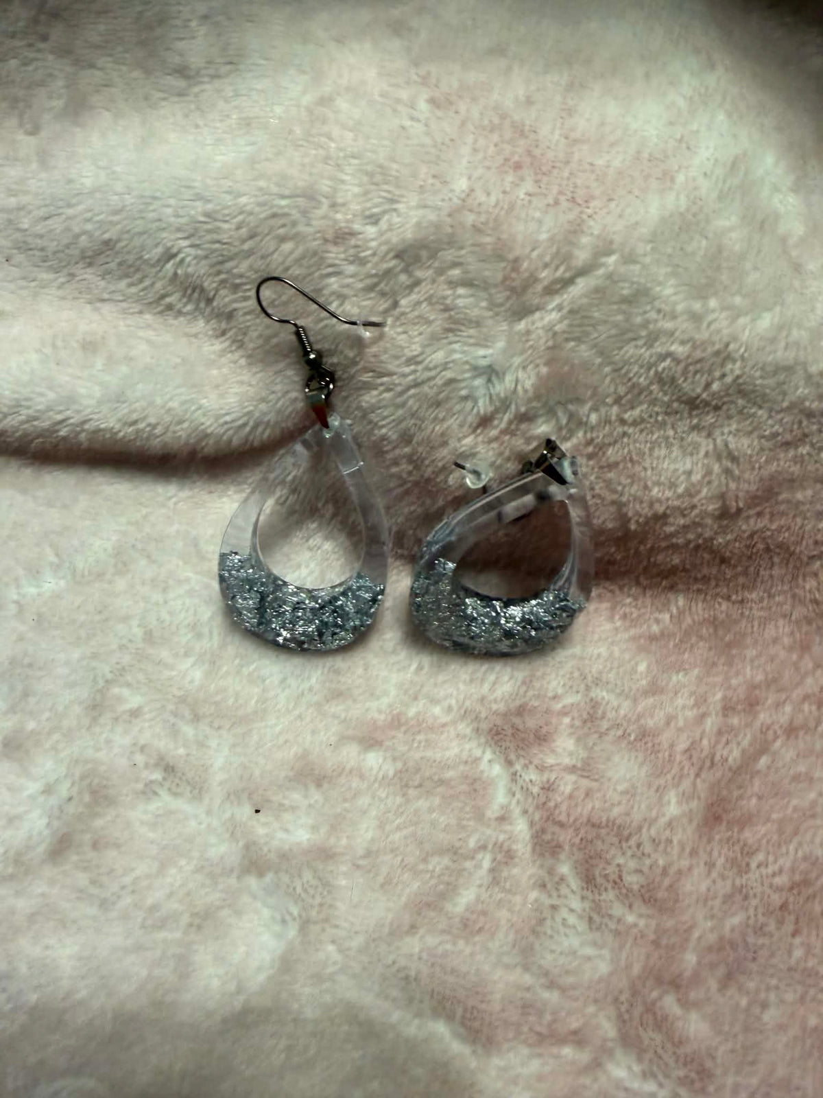 Silver & Clear Teardrop Earrings