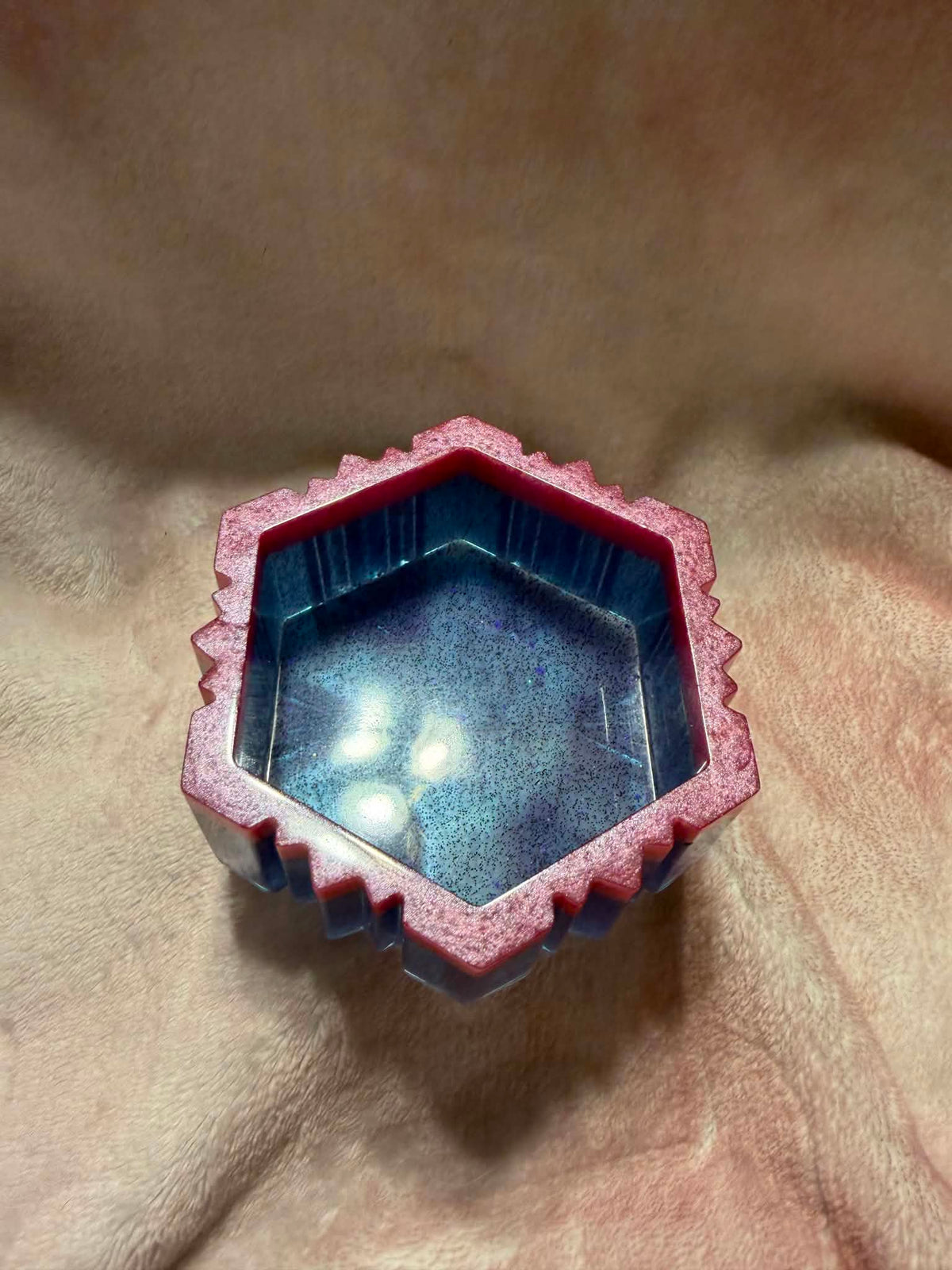 Pink & Purple Snowflake Resin Jewelry Box
