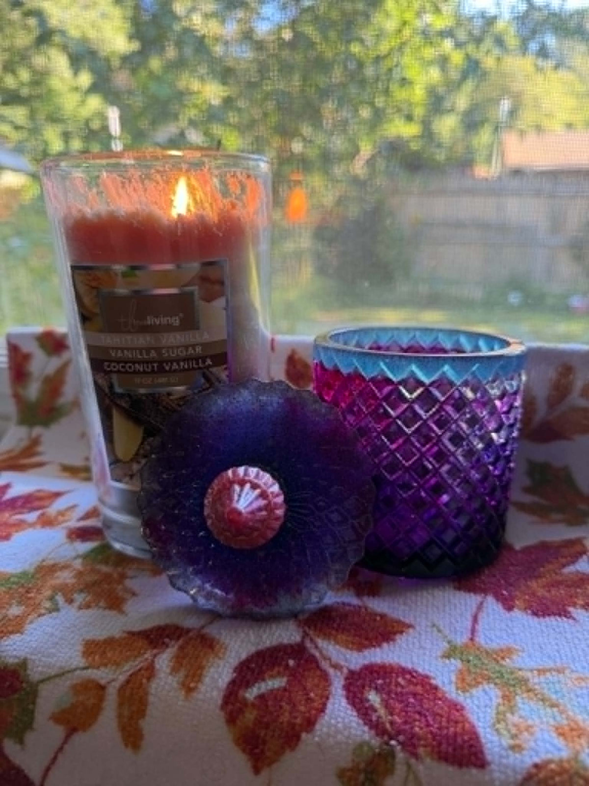 Purple & Pink Diamond Faceted Decor Jar with Lid