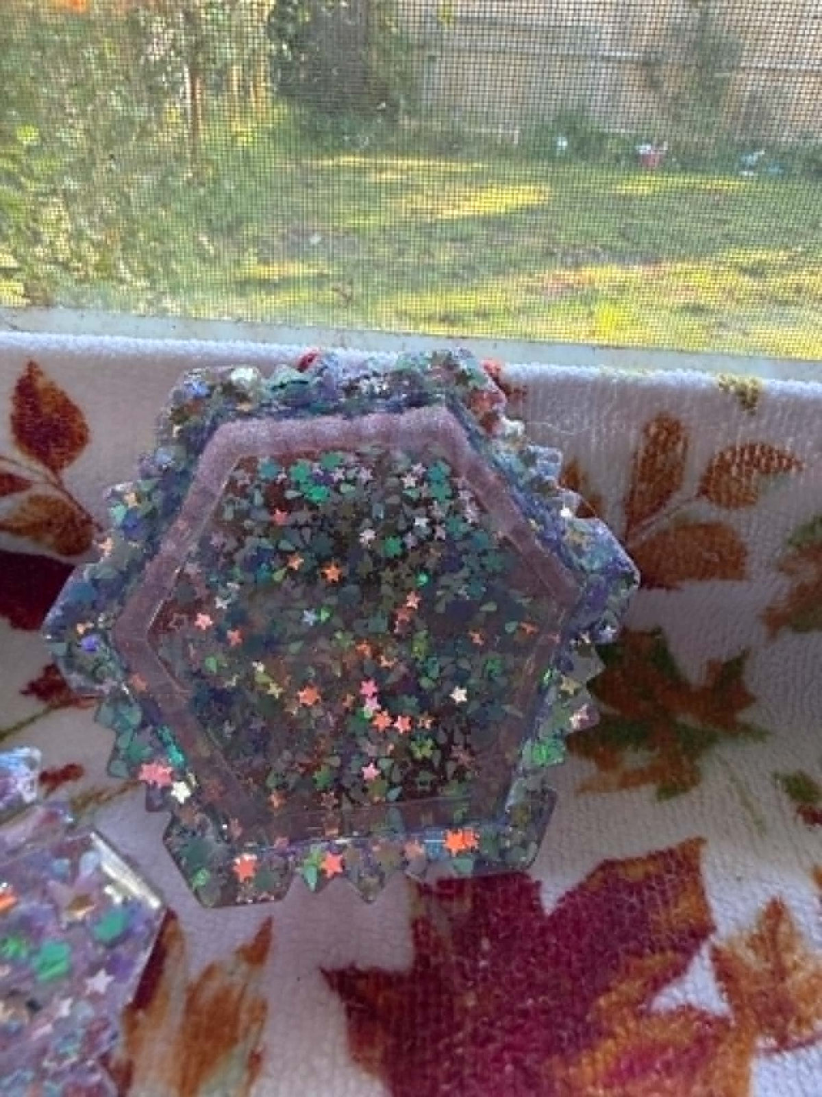 Purple & Silver Resin Jewelry Box