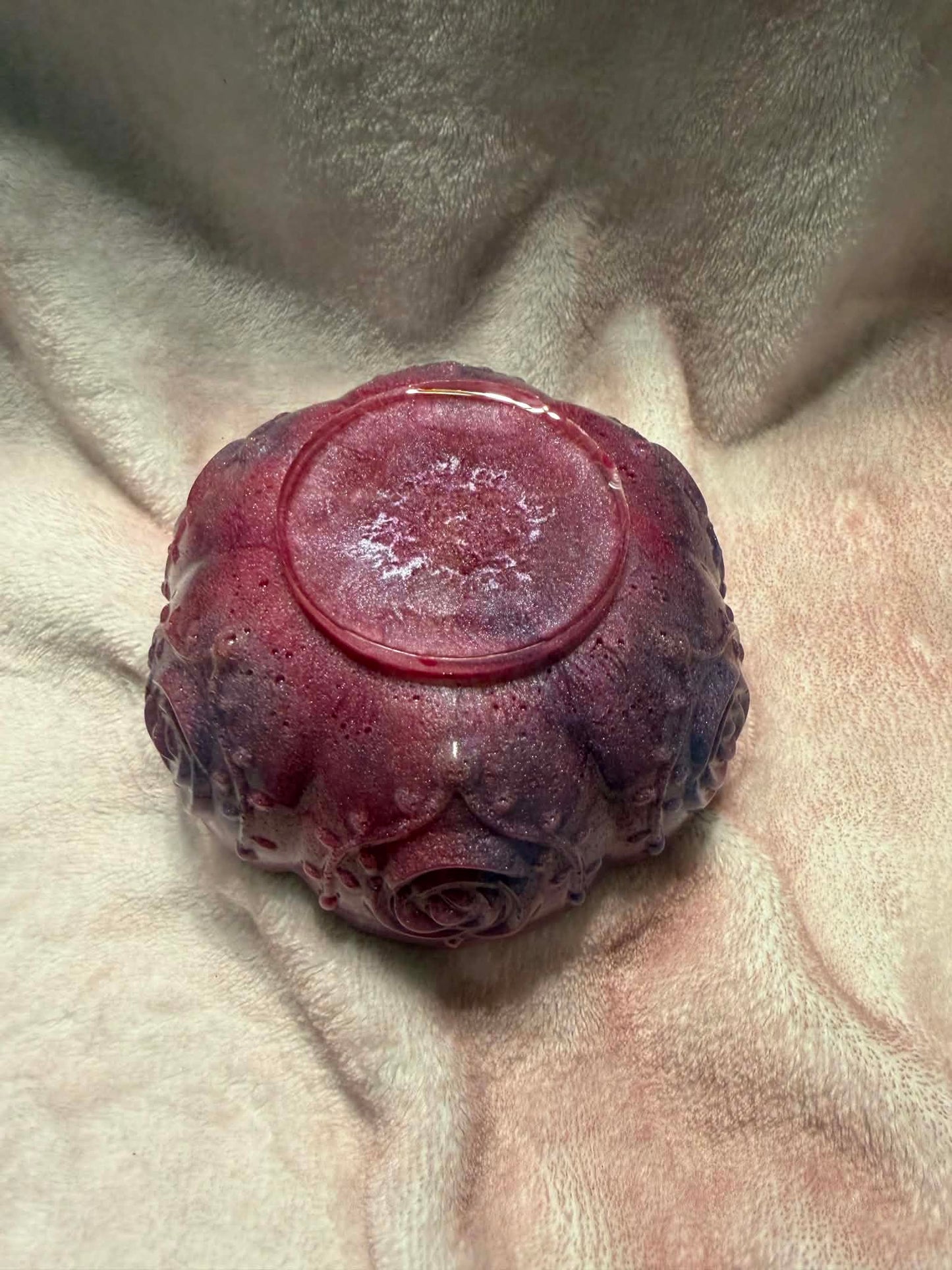 Pink & Purple Rose Lotus Resin Trinket Bowl