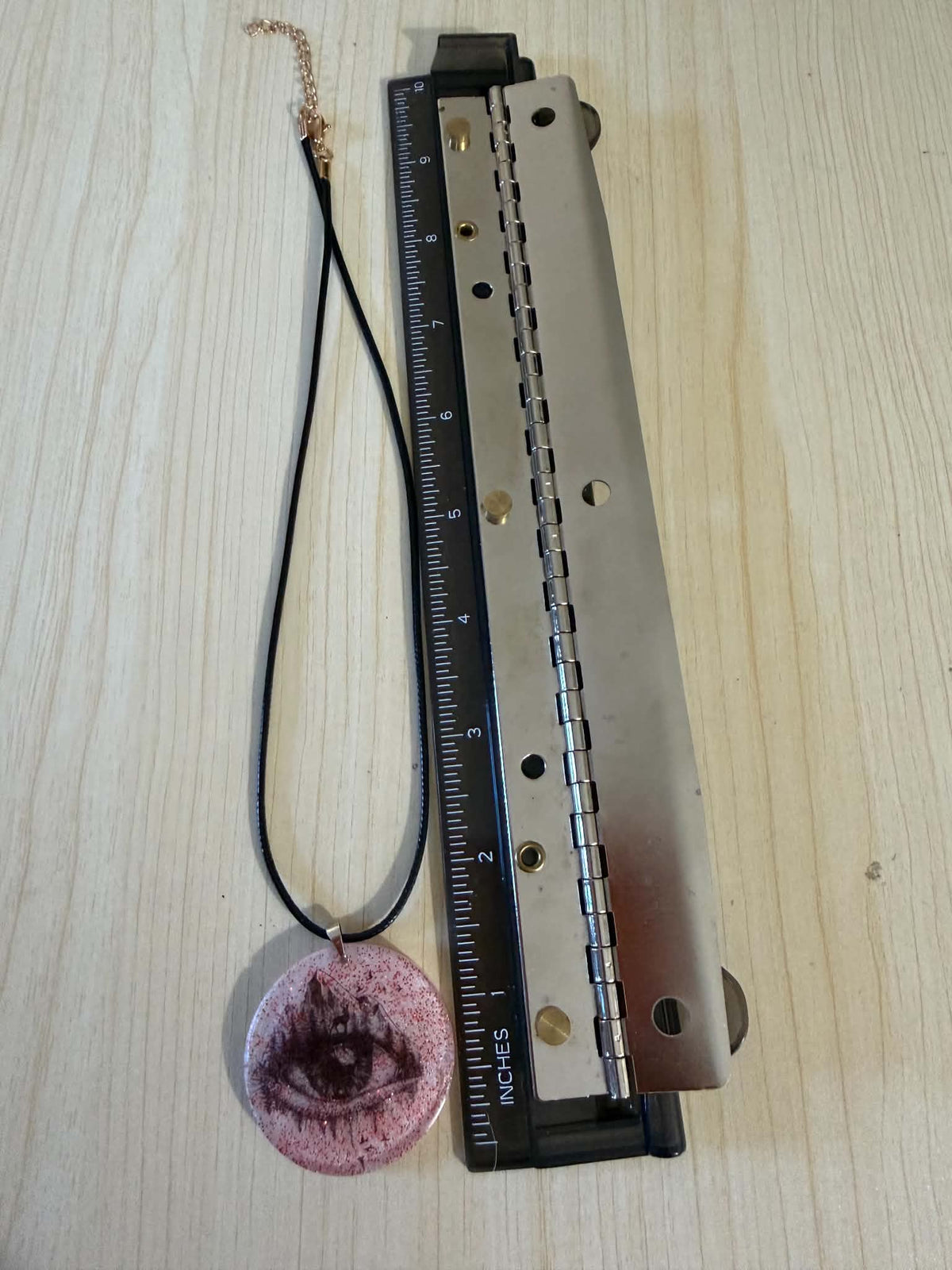 Gothic Eye Resin Circle Pendant Necklace