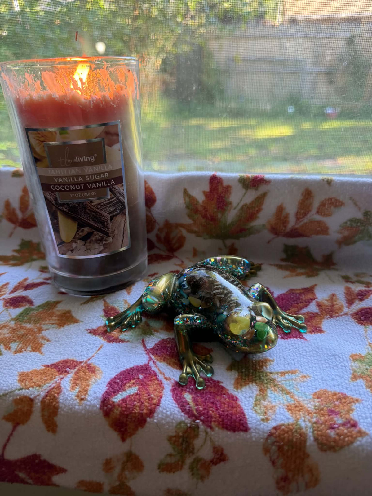 Medium Frog Figurine with Seashells & Shell Fragments