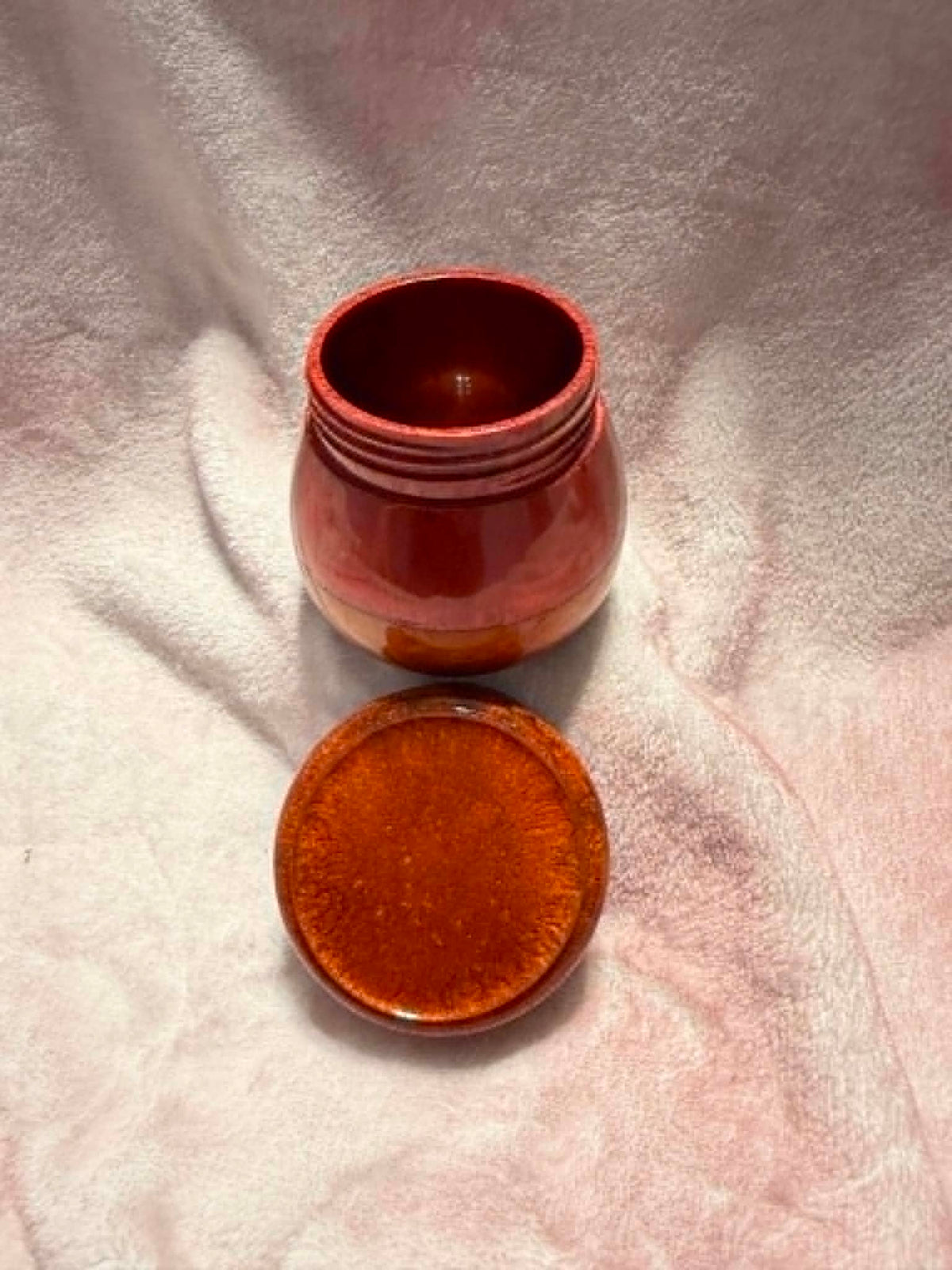Dark Rust Pudding Trinket Jar with Lid