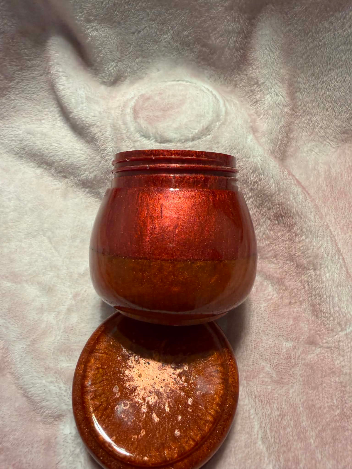 Dark Rust Pudding Trinket Jar with Lid