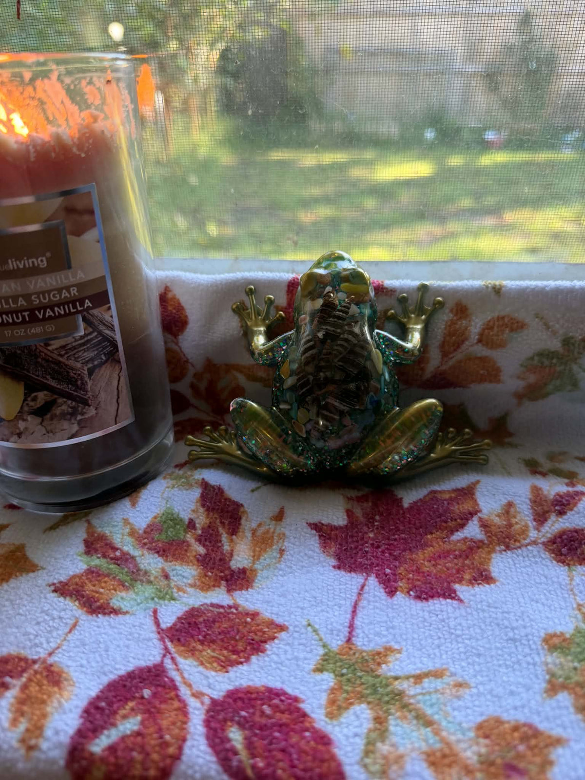 Medium Frog Figurine with Seashells & Shell Fragments