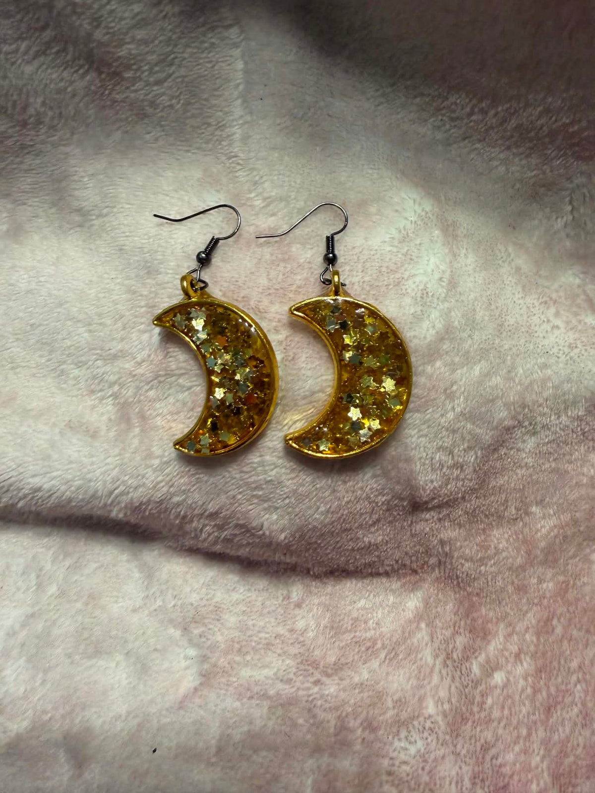 Celestial Gold Moon Dangle Earrings