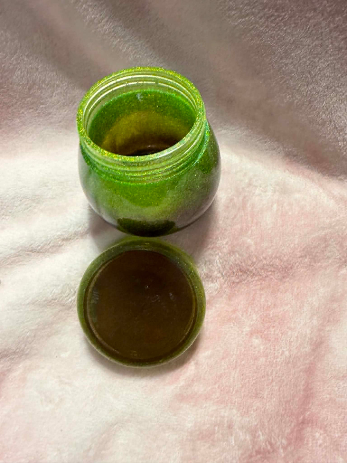 Green & Black Pudding Trinket Jar with Lid