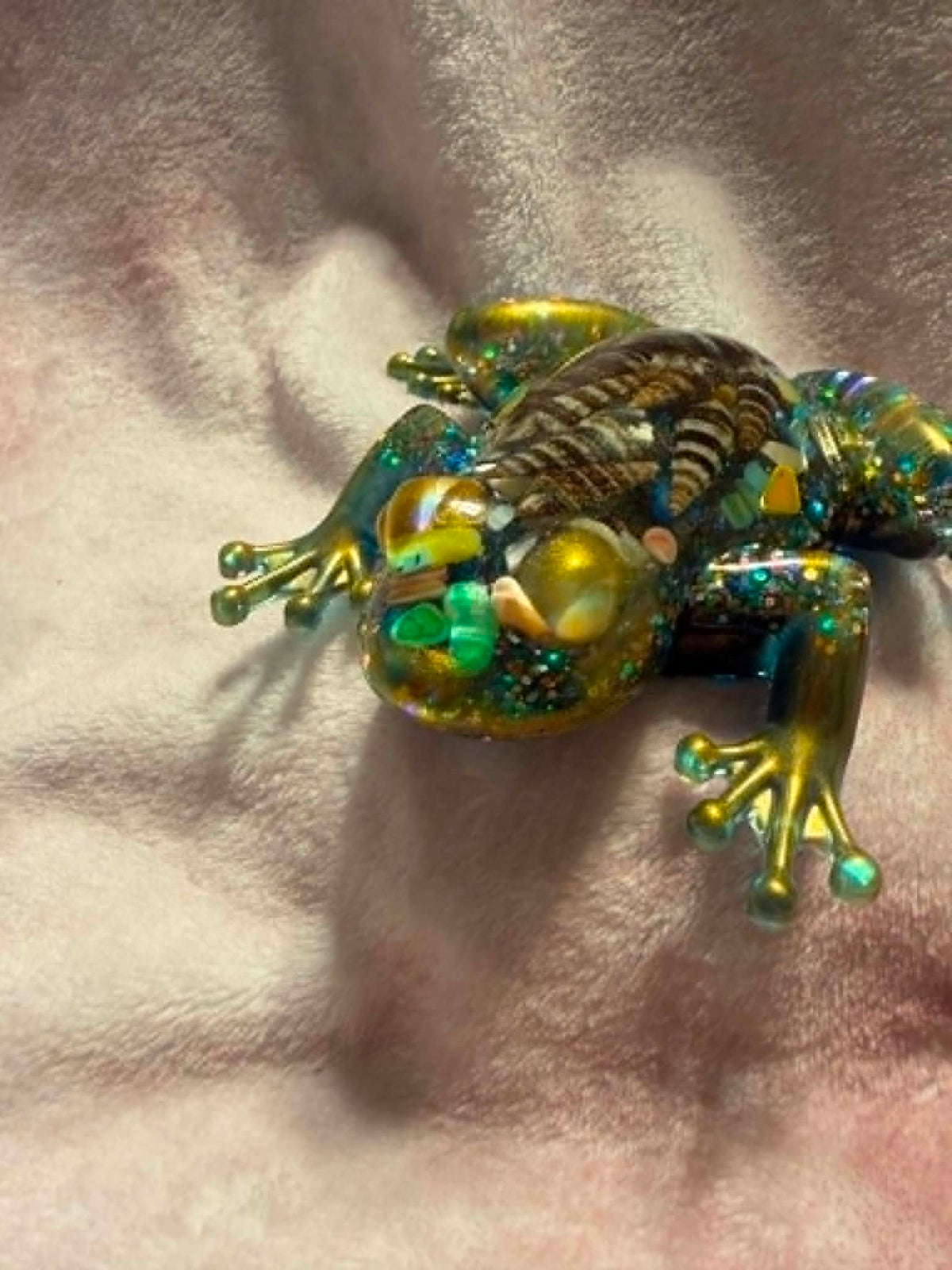 Medium Frog Figurine with Seashells & Shell Fragments