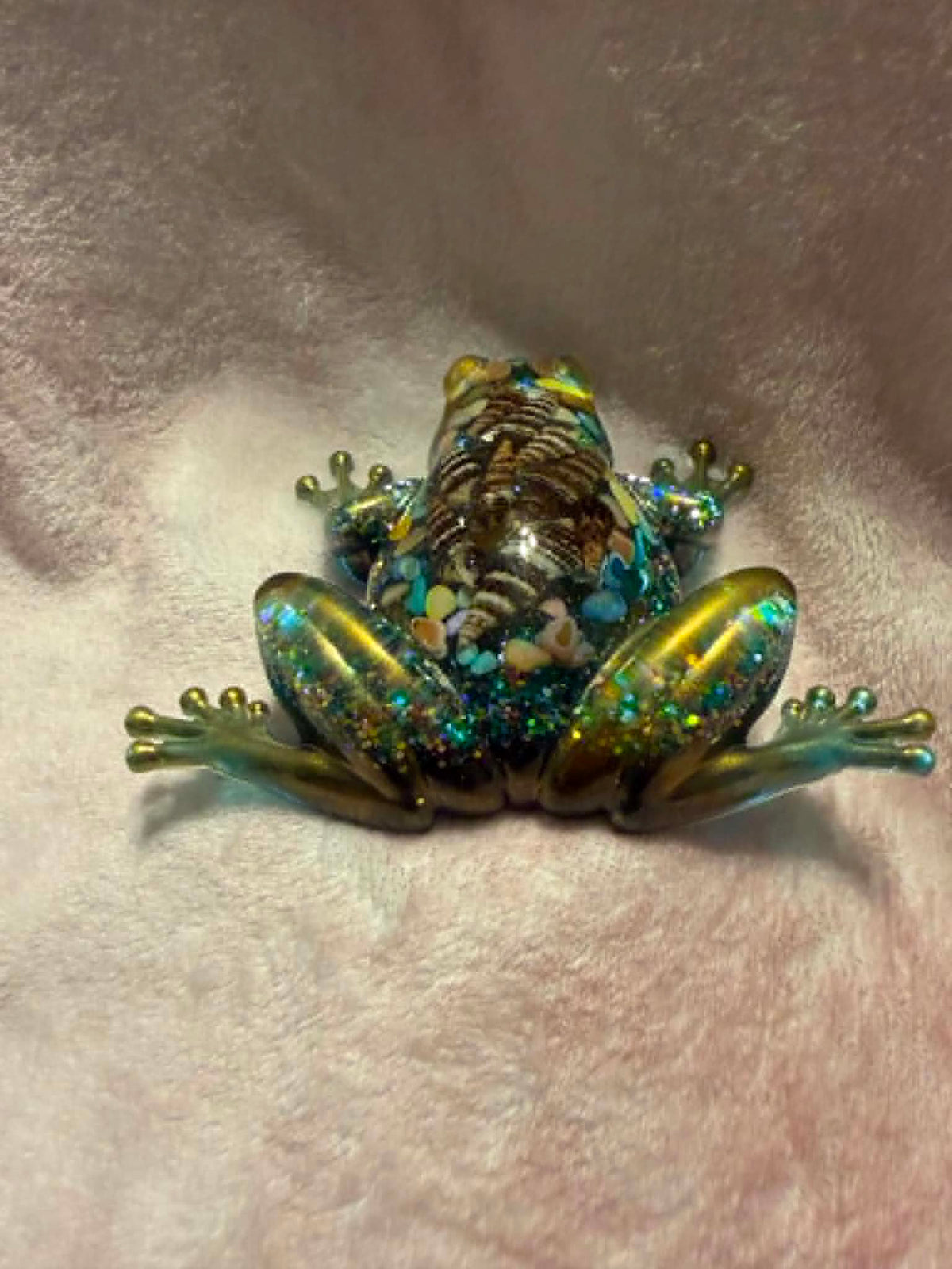 Medium Frog Figurine with Seashells & Shell Fragments