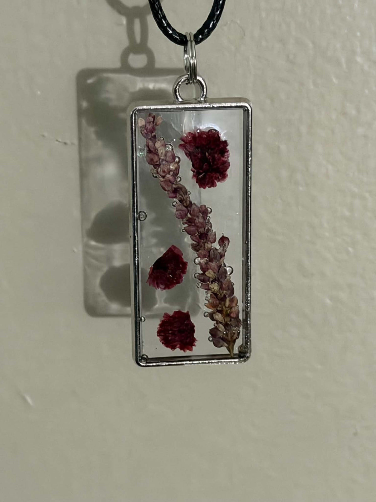 Gypsophila & Amaranth Pendant Necklace