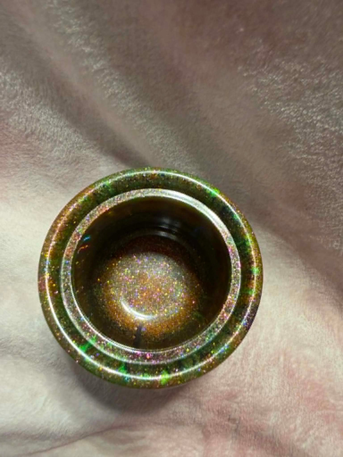 Colorful Swirl Cauldron Trinket Jar with Lid