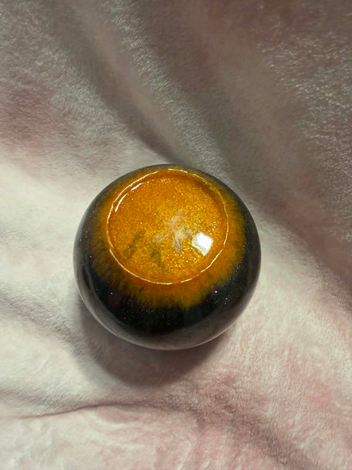 Colorful Swirl Cauldron Trinket Jar with Lid