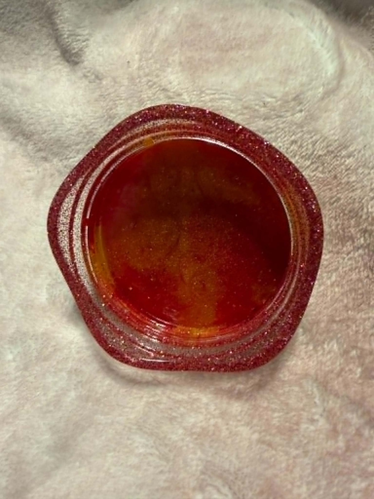 Rusted Orange Pudding Trinket Jar with Lid