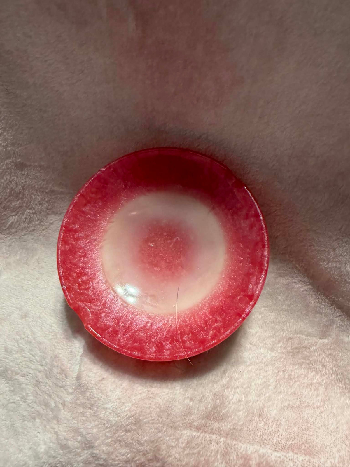 Pink Ombré to Frosted White Round Ashtray