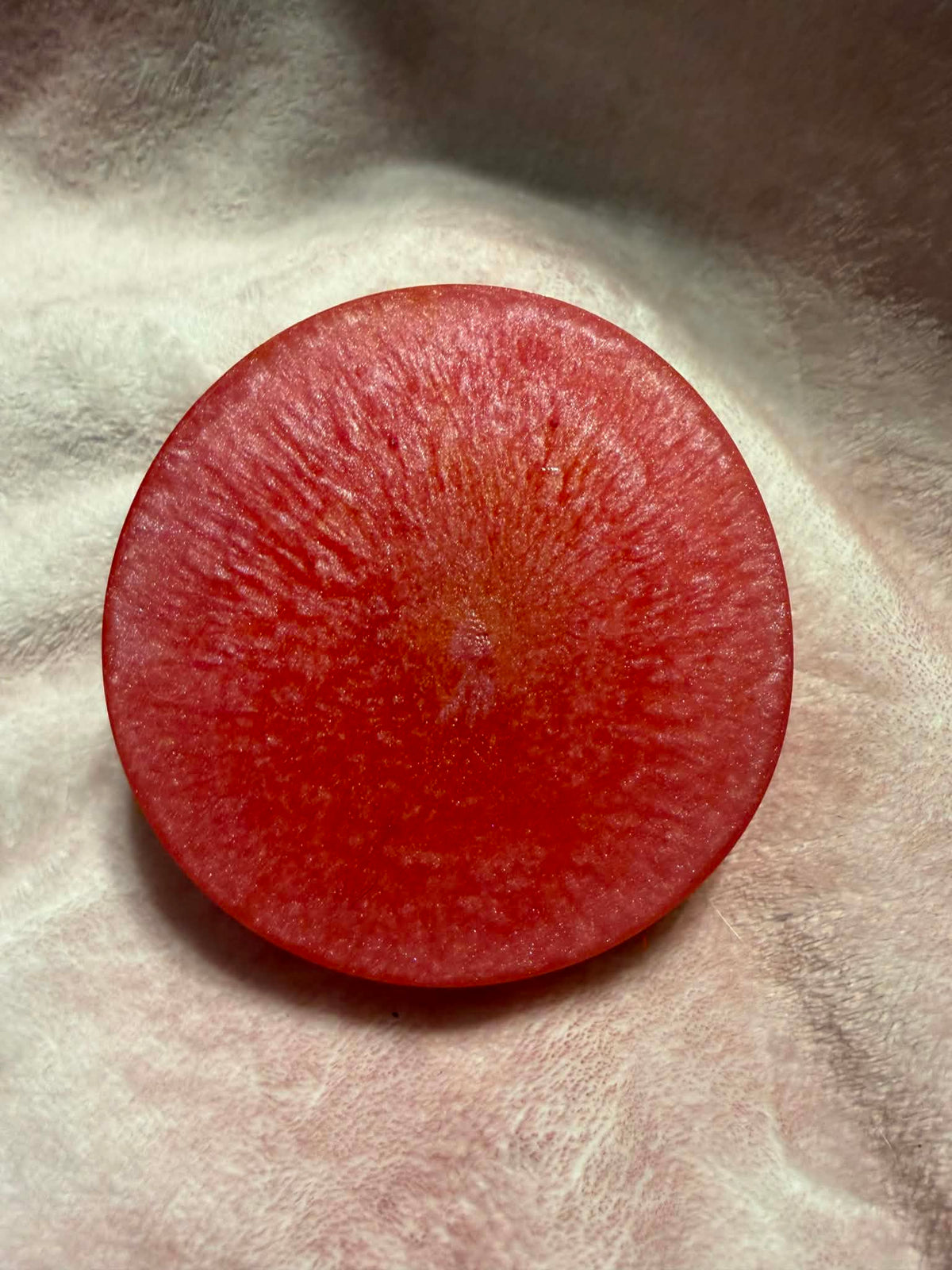 Pink Ombré to Frosted White Round Ashtray