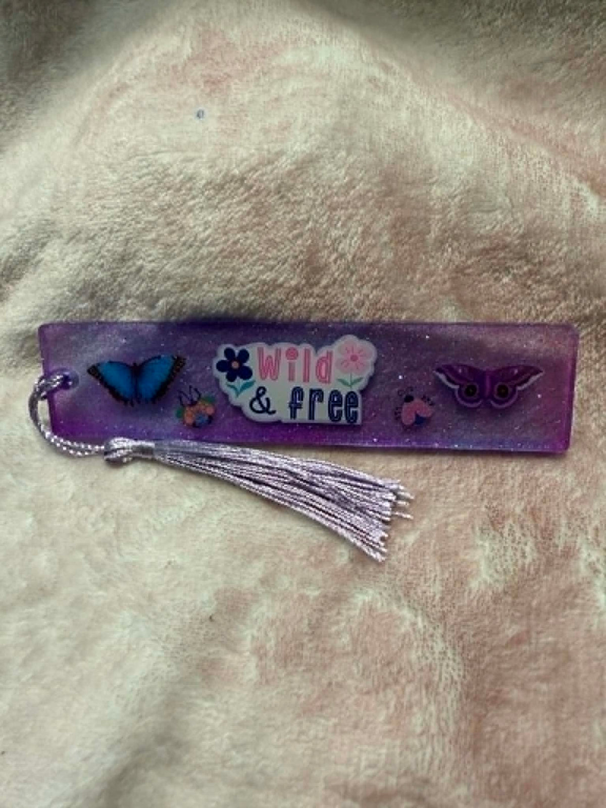 🐝 Bee Happy and Wild & Free Butterfly Resin Bookmarks, Set of 2 🌸