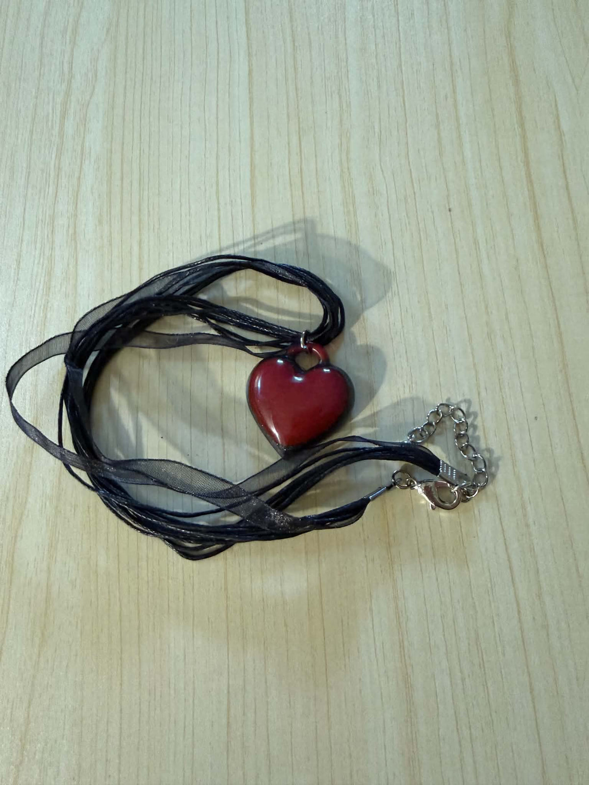 ✨Whimsigoth Heart Ribbon Necklace✨