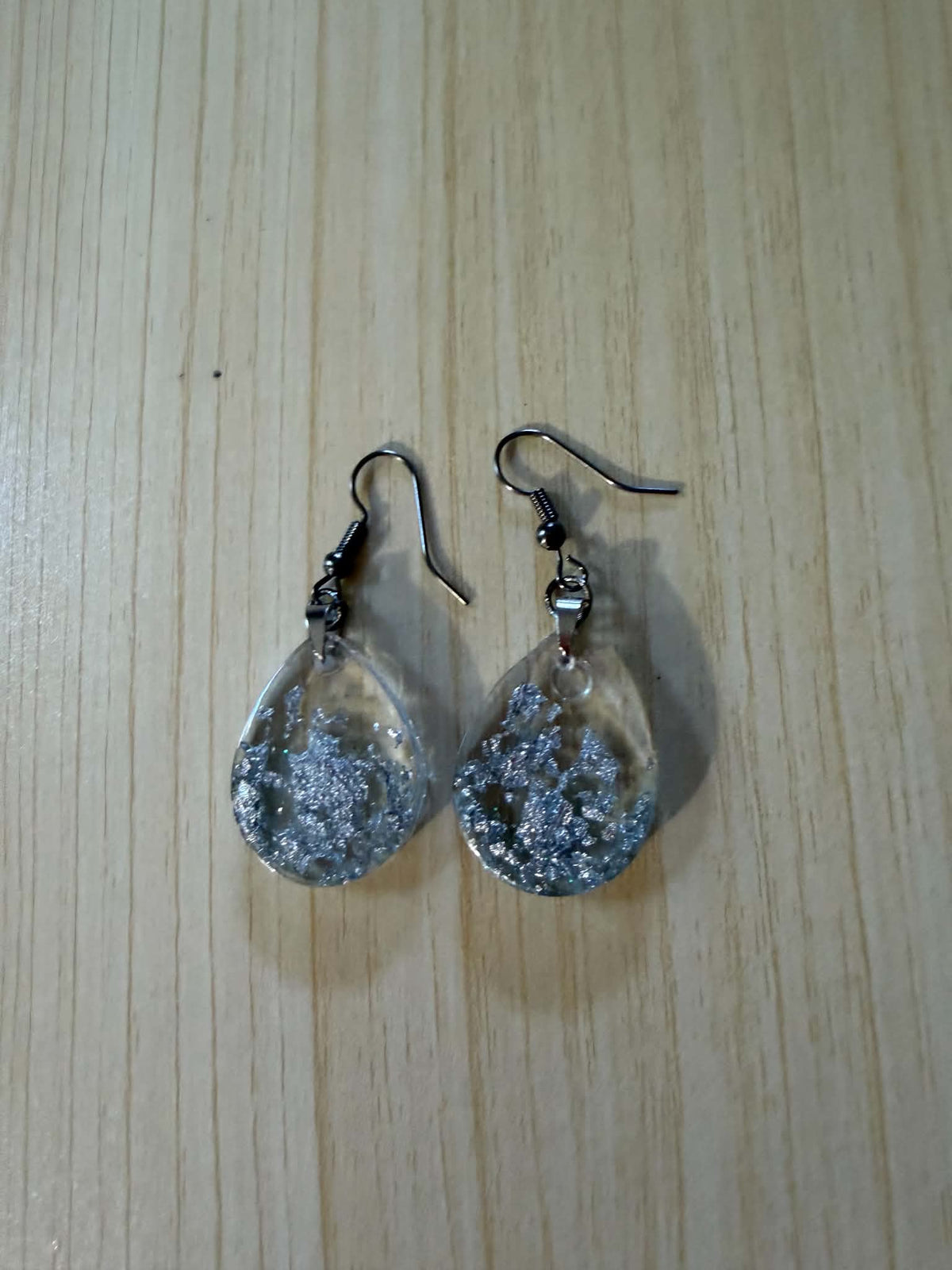 Silver Oval Earring & Necklace Set