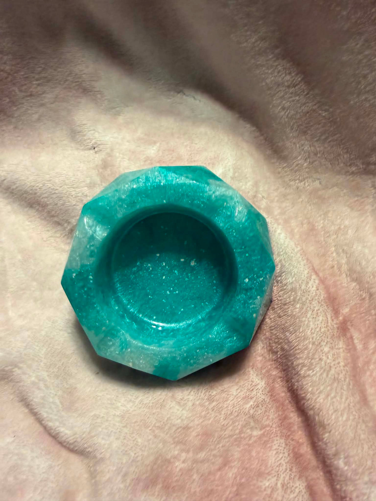 Teal Geometric Polygon Ashtray