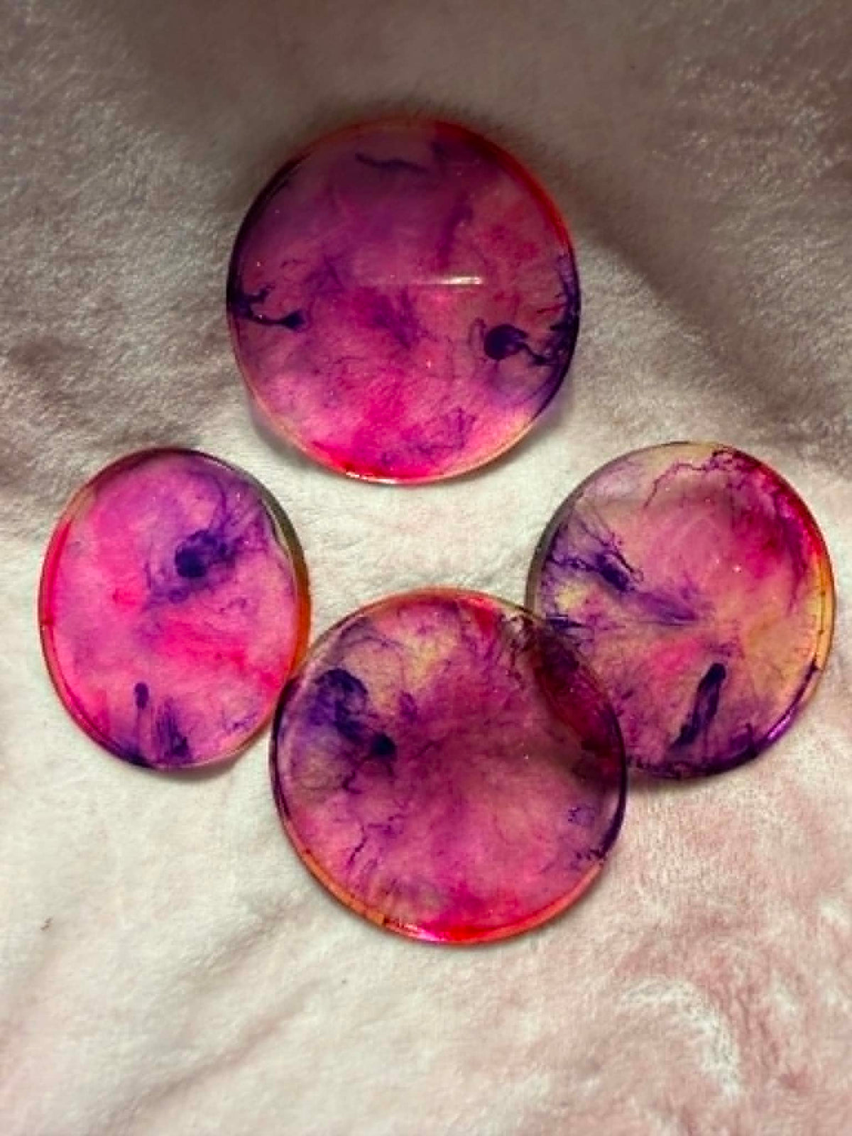 Pink & Purple Tie Dye 5 Piece Coaster Set with Holder