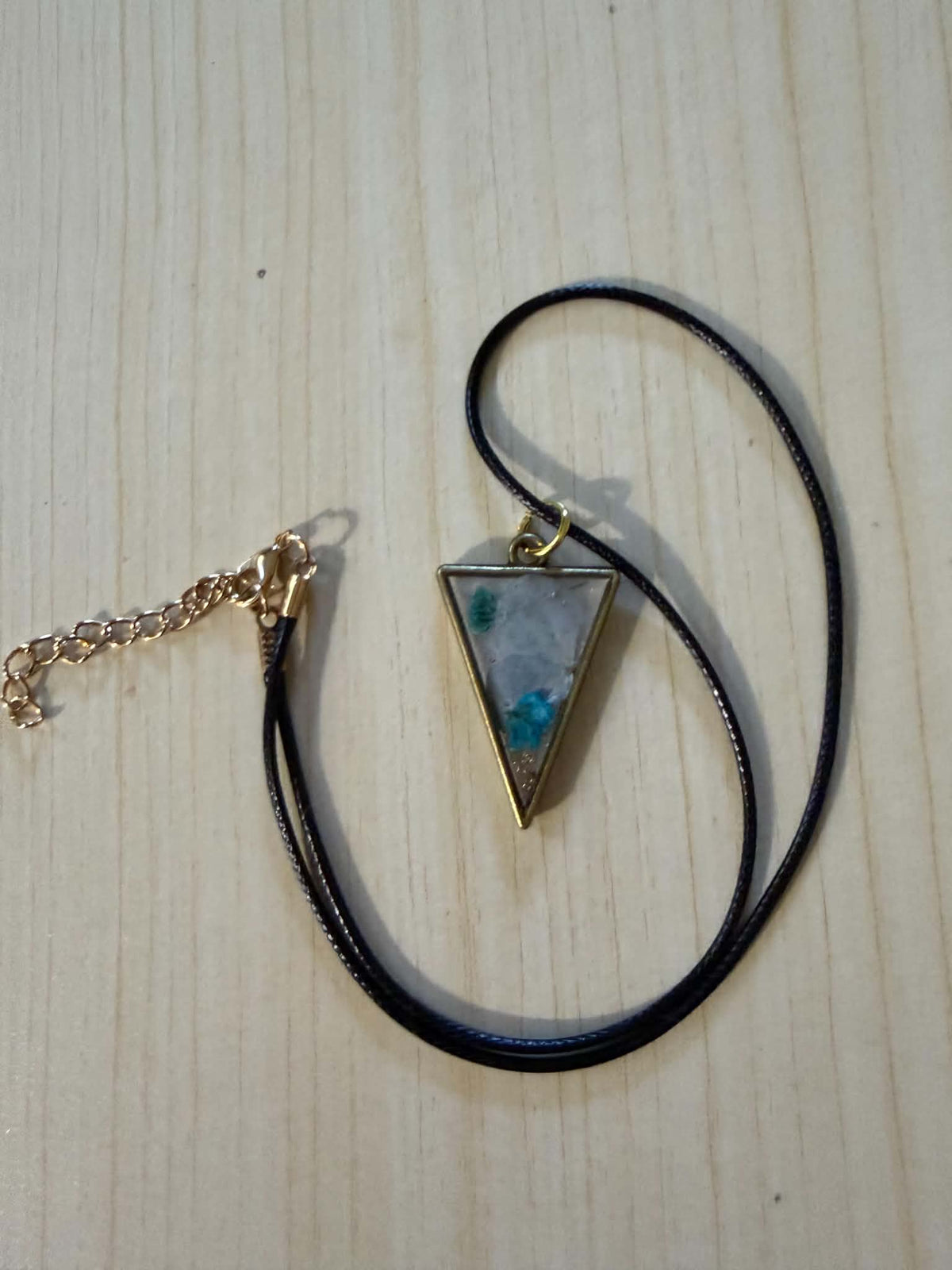 Gypsophila Triangle Pendant Necklace
