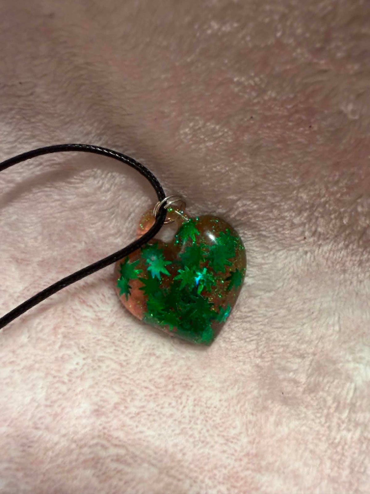 Botanical Leaf Heart Pendant Necklace